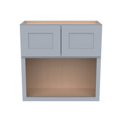 RTA Solid Wood Shaker Wall Cabinet Gray for Kitchen, Bathroom & Laundry Storage, 2 Doors