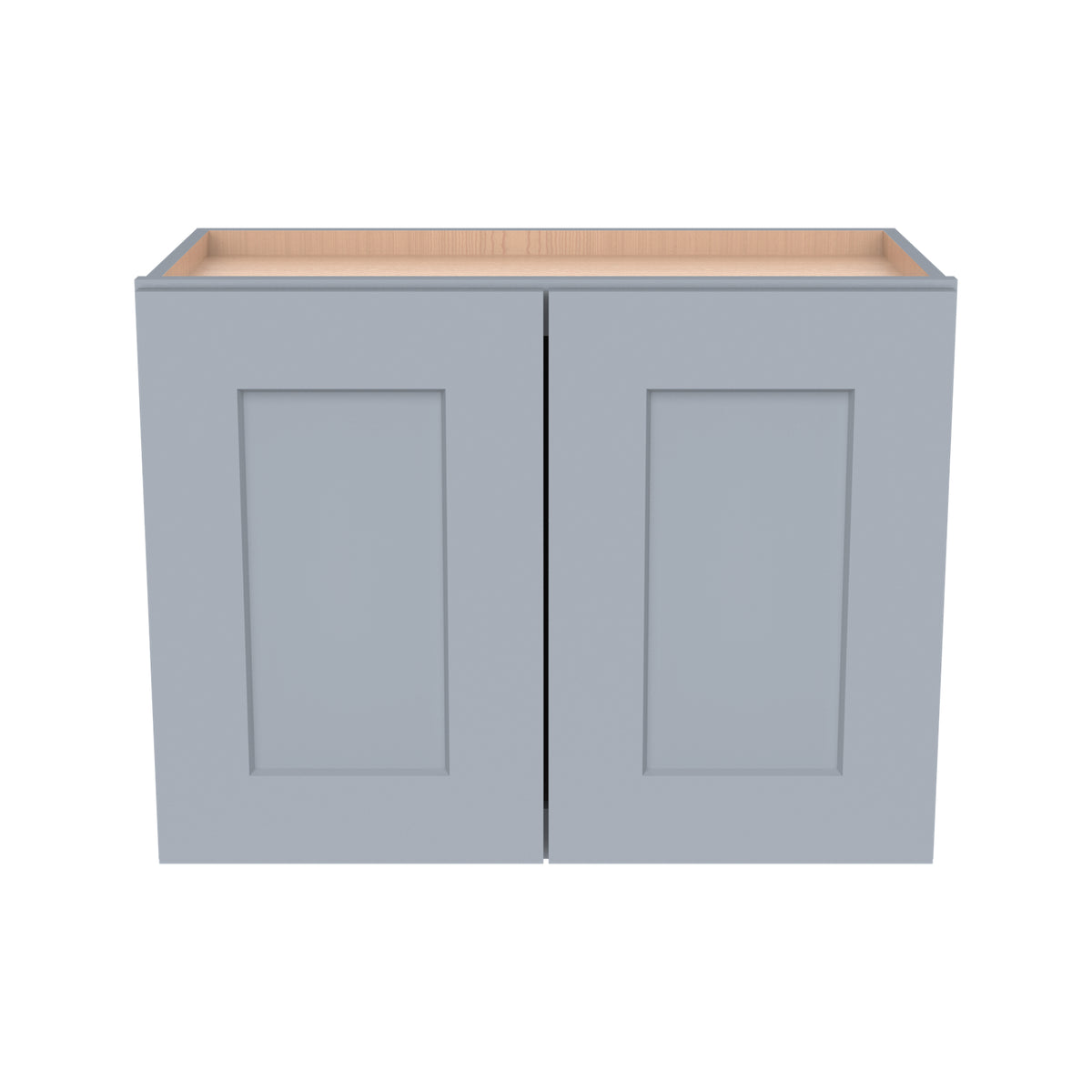 RTA Solid Wood Shaker Gray Double Door Wall Cabinets for Kitchen Bathroom and Laundry Storage