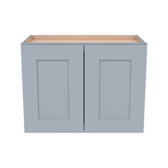 RTA Solid Wood Shaker Gray Double Door Wall Cabinets for Kitchen Bathroom and Laundry Storage