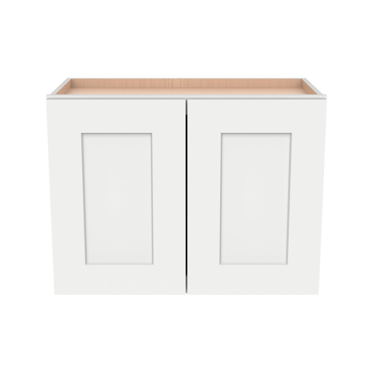 RTA Solid Wood Shaker Double Door Wall Cabinets Origami White  for Kitchen Bathroom and Laundry Storage