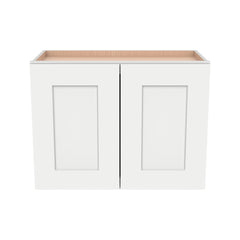 RTA Solid Wood Shaker Double Door Wall Cabinets Origami White  for Kitchen Bathroom and Laundry Storage