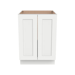 RTA Solid Wood Shaker Full High Door Base Cabinet Origami White for Kitchen, Bathroom & Laundry Room Storage - with 2 Doors 1 Shelf