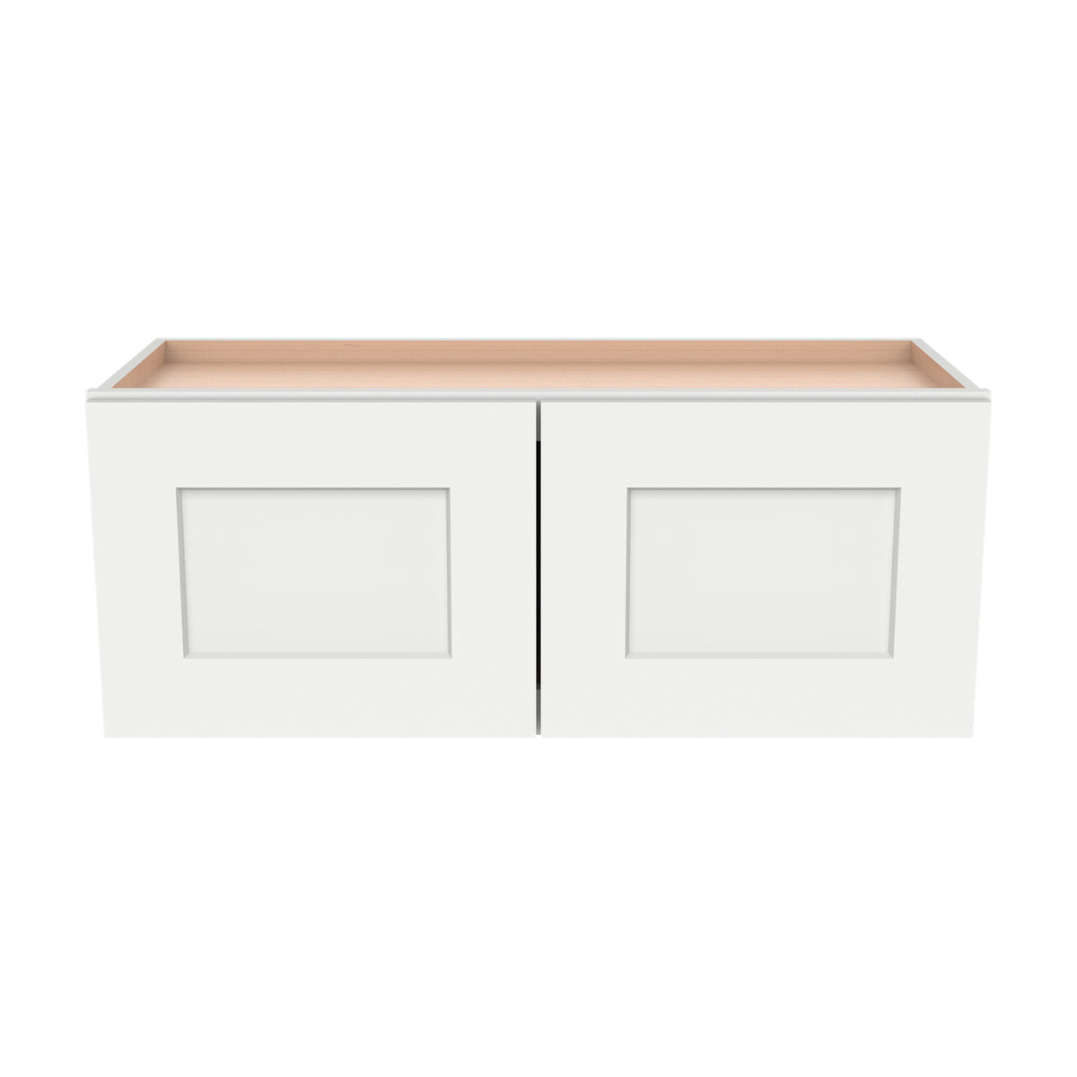 Shaker Origami White Solid Wood RTA Wall Cabinet for Kitchen, Bathroom & Laundry Storage, 2 Doors