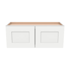 Shaker Origami White Solid Wood RTA Wall Cabinet for Kitchen, Bathroom & Laundry Storage, 2 Doors