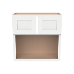 RTA Solid Wood Shaker Wall Cabinet Origami White for Kitchen, Bathroom & Laundry Storage, 2 Doors