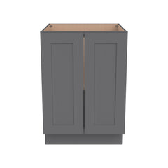 RTA Solid Wood Shaker Full High Door Base Cabinet Pebble Gray for Kitchen, Bathroom & Laundry Room Storage - with 2 Doors 1 Shelf