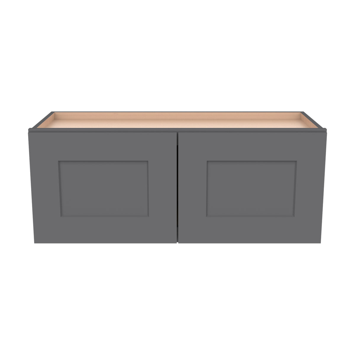 Shaker Pebble Gray Solid Wood RTA Wall Cabinet for Kitchen, Bathroom & Laundry Storage, 2 Doors