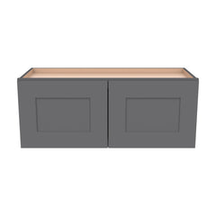 Shaker Pebble Gray Solid Wood RTA Wall Cabinet for Kitchen, Bathroom & Laundry Storage, 2 Doors