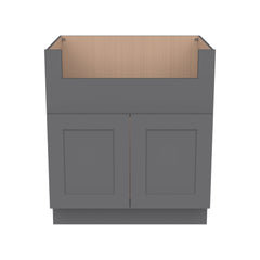 RTA Shaker Solid wood Pebble Gray Farm Sink Base Cabinet (2 Butt Door)