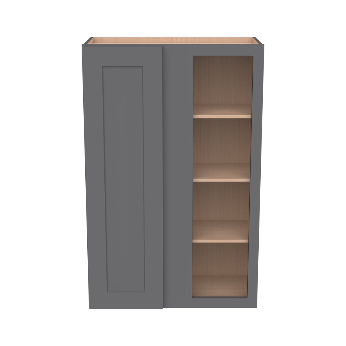 RTA Solid Wood Shaker Wall Blind Corner Cabinets Pebble Gray for Kitchen Bathroom and Laundry Storage