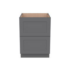 RTA Solid Wood Shaker Two Drawer Base Cabinet Pebble Gray for Kitchen, Bathroom & Laundry storage