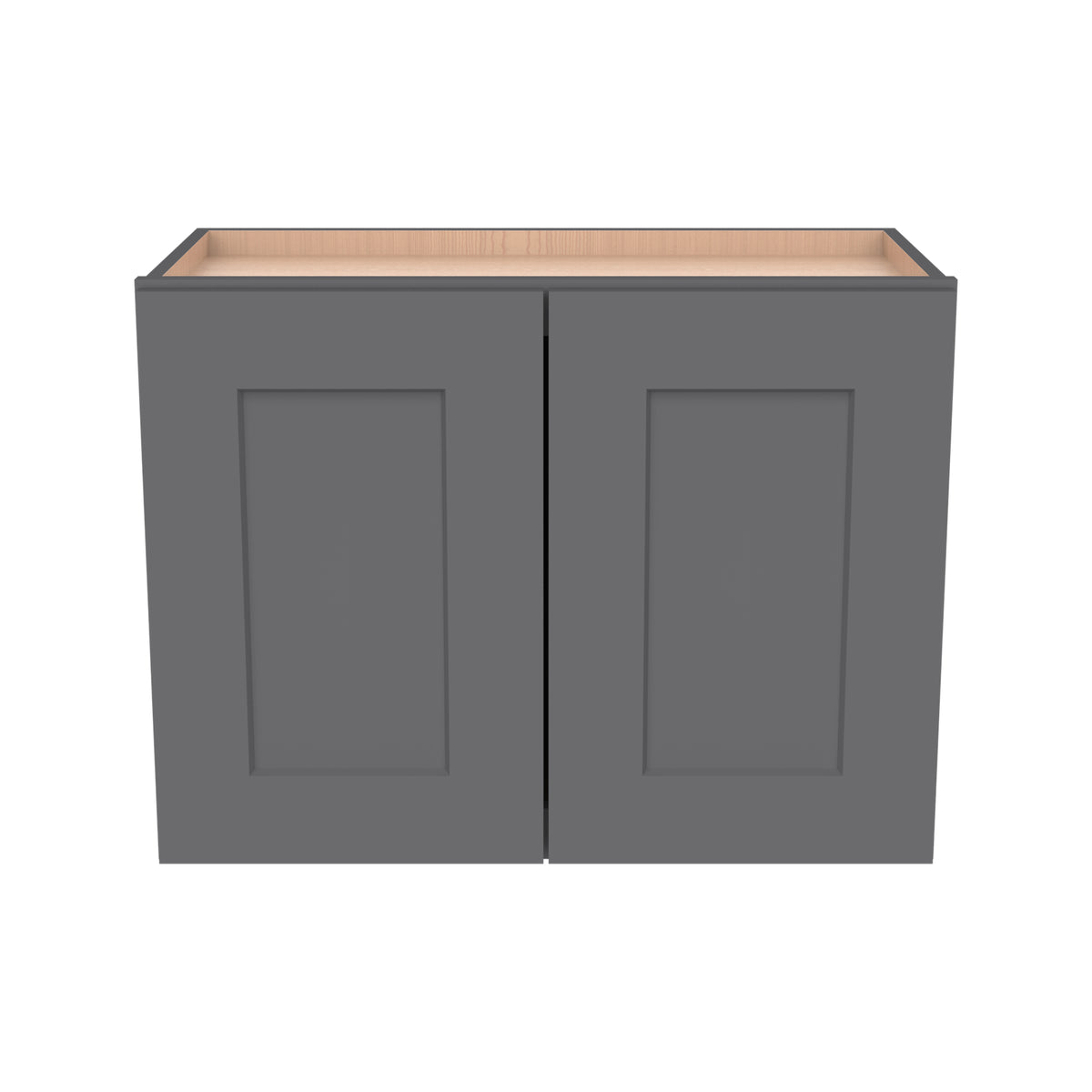 RTA Solid Wood Shaker Double Door Wall Cabinets  Pebble Gray for Kitchen Bathroom and Laundry Storage