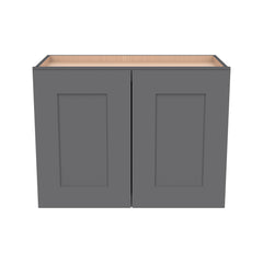 RTA Solid Wood Shaker Double Door Wall Cabinets  Pebble Gray for Kitchen Bathroom and Laundry Storage