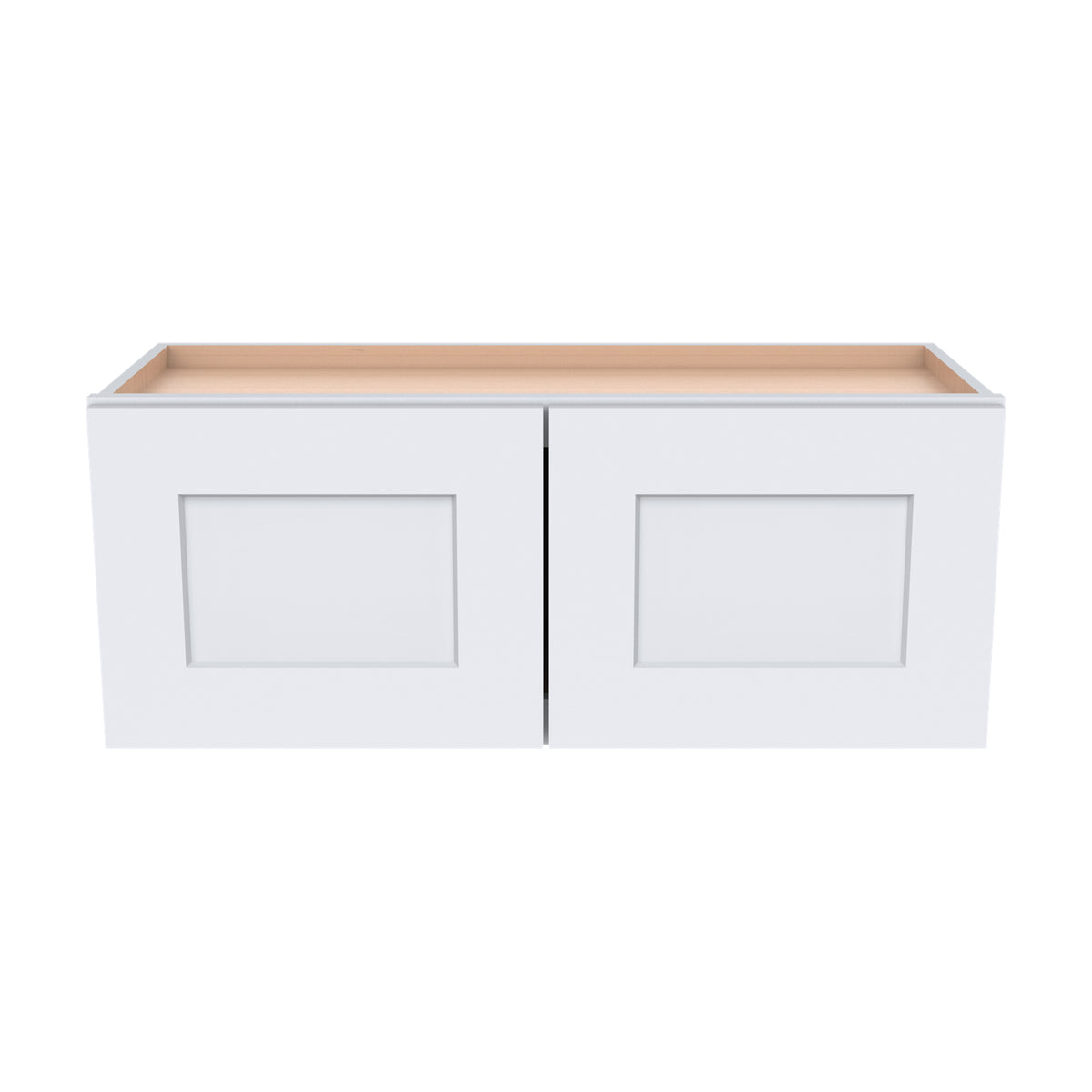 Shaker White Solid Wood RTA Wall Cabinet for Kitchen, Bathroom & Laundry Storage, 2 Doors