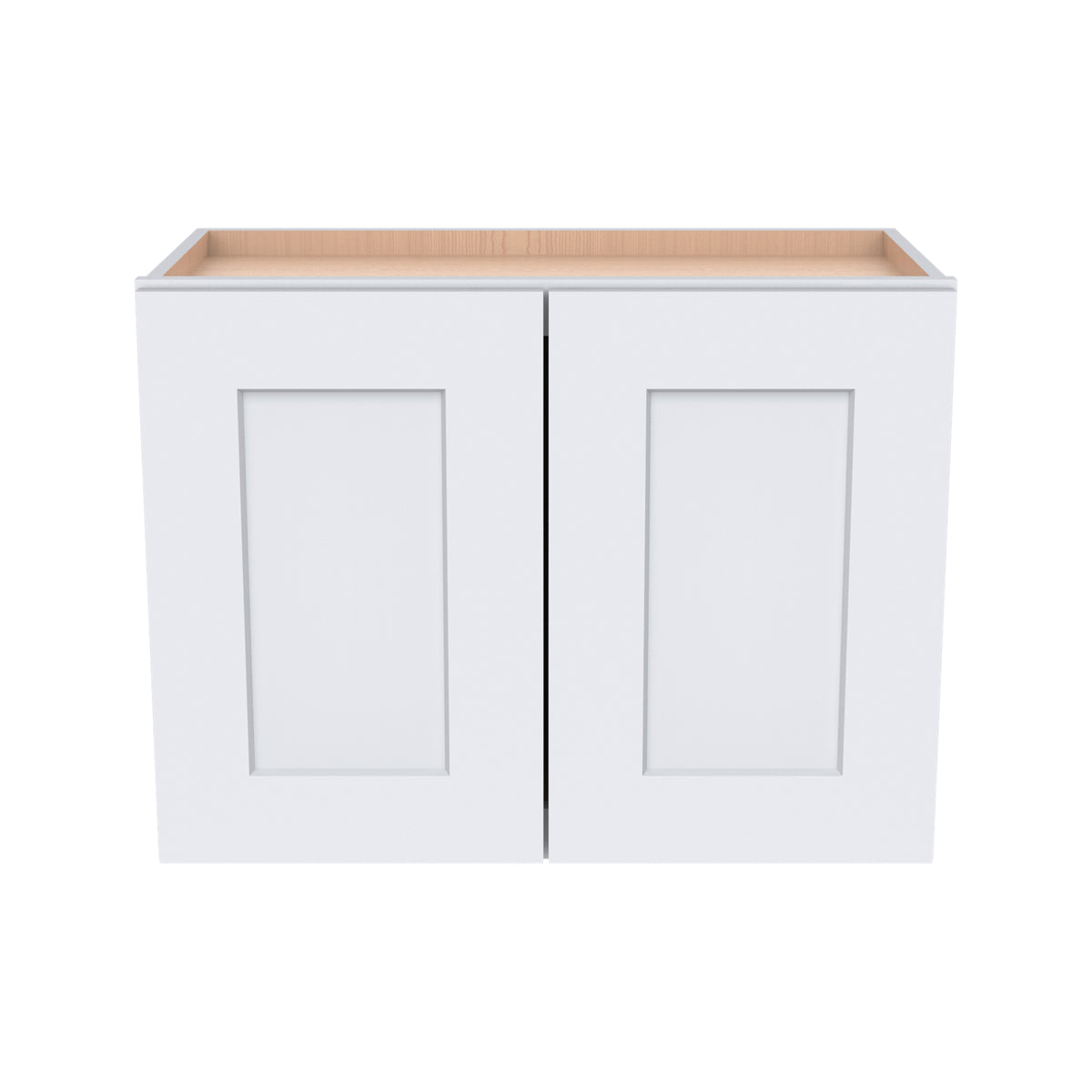 RTA Solid Wood Shaker White Double Door Wall Cabinets for Kitchen Bathroom and Laundry Storage