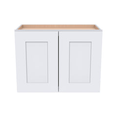 RTA Solid Wood Shaker White Double Door Wall Cabinets for Kitchen Bathroom and Laundry Storage