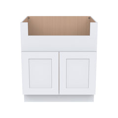 RTA Belmont White Farm Sink Base Cabinet (2 Butt Door)