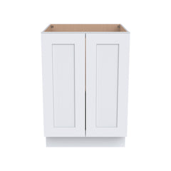 RTA Solid Wood Shaker Full High Door Base Cabinet White for Kitchen, Bathroom & Laundry Room Storage - with 2 Doors 1 Shelf