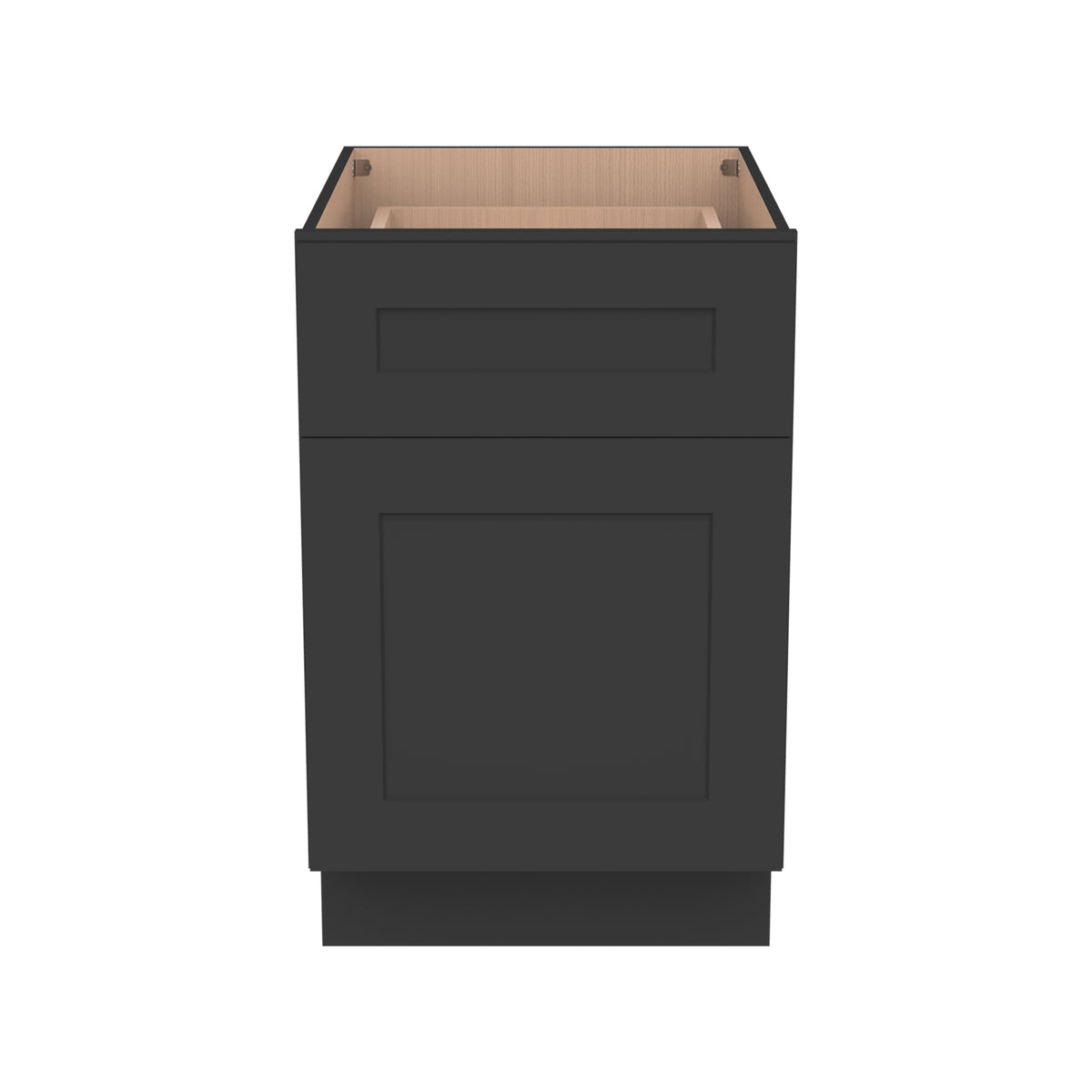 RTA Shaker Solid Wood Waste Basket Base Cabinet Charcoal Black for Kitchen, Bathroom & Laundry Storage