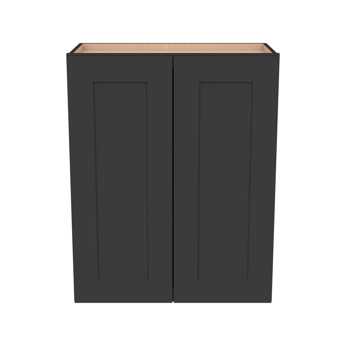 RTA Shaker Solid Wood Wall Cabinet Charcoal Black for Kitchen, Bathroom & Laundry Storage