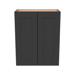 RTA Shaker Solid Wood Wall Cabinet Charcoal Black for Kitchen, Bathroom & Laundry Storage