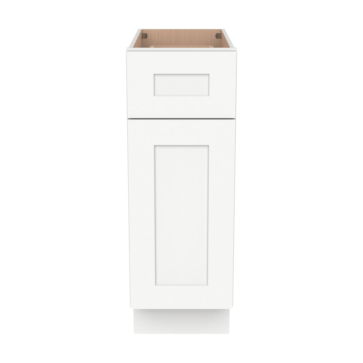 Shaker Origami White Solid Wood RTA Base Cabinet for Kitchen, Bathroom & Laundry Storage, 1 Door 1 Drawer 1 Shelf