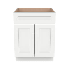 RTA Solid Wood Shaker Sink Base Cabinet Origami White for Kitchen Bathroom Storage with 2 Doors and 1 False Drawer Front