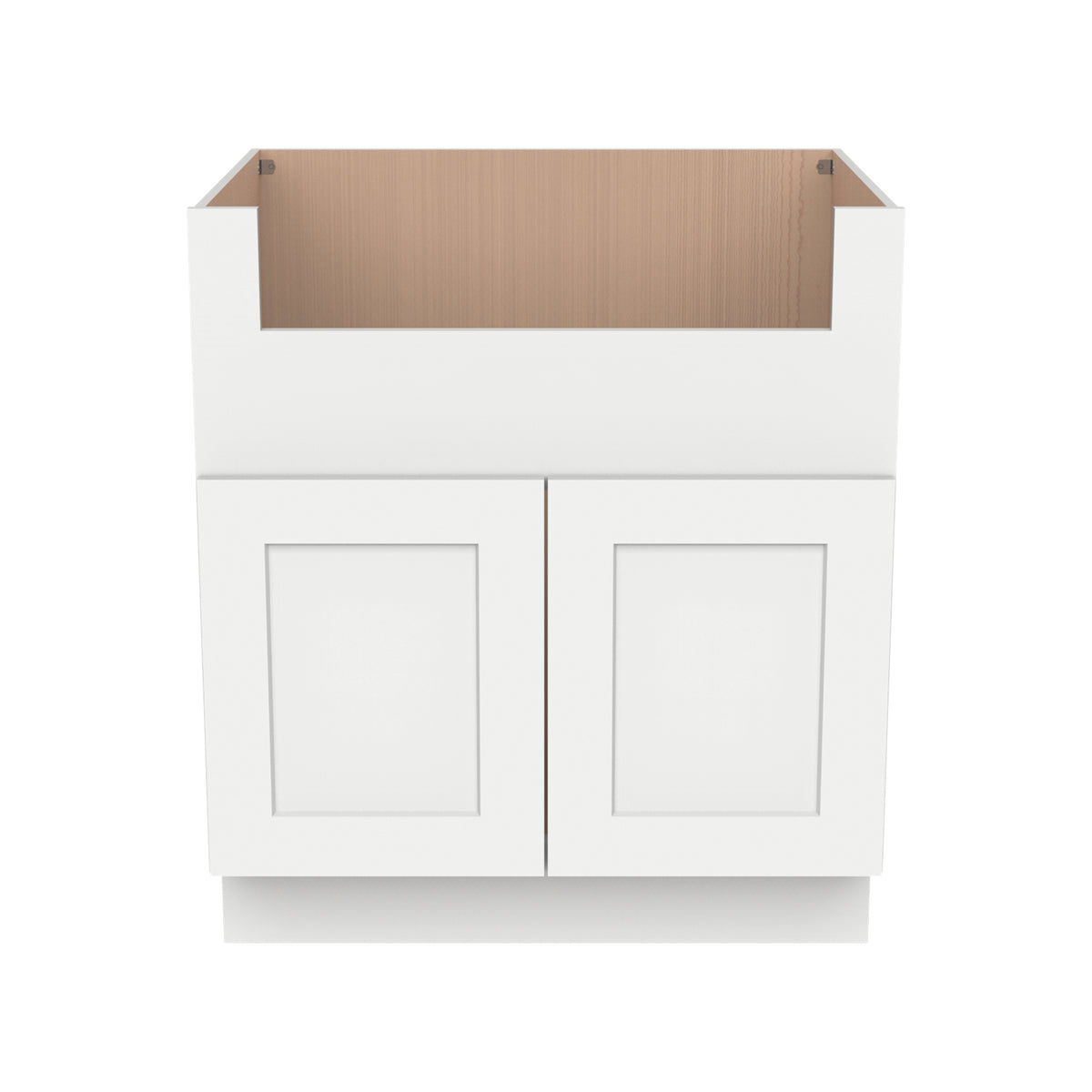 RTA Shaker Solid wood Origami White Farm Sink Base Cabinet (2 Butt Door)