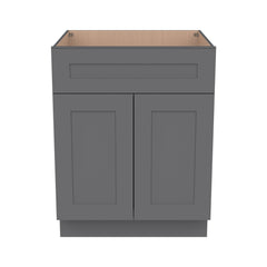 Shaker Solid Wood RTA Vanity Sink Base Cabinet Pebble Gray for Bathroom Storage, 2 Doors 1 False Drawer Front