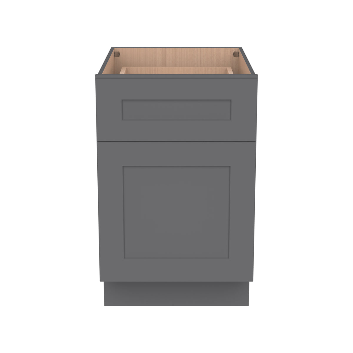 RTA Shaker Solid Wood Waste Basket Base Cabinet Pebble Gray for Kitchen, Bathroom & Laundry Storage