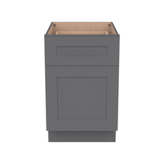 RTA Shaker Solid Wood Waste Basket Base Cabinet Pebble Gray for Kitchen, Bathroom & Laundry Storage