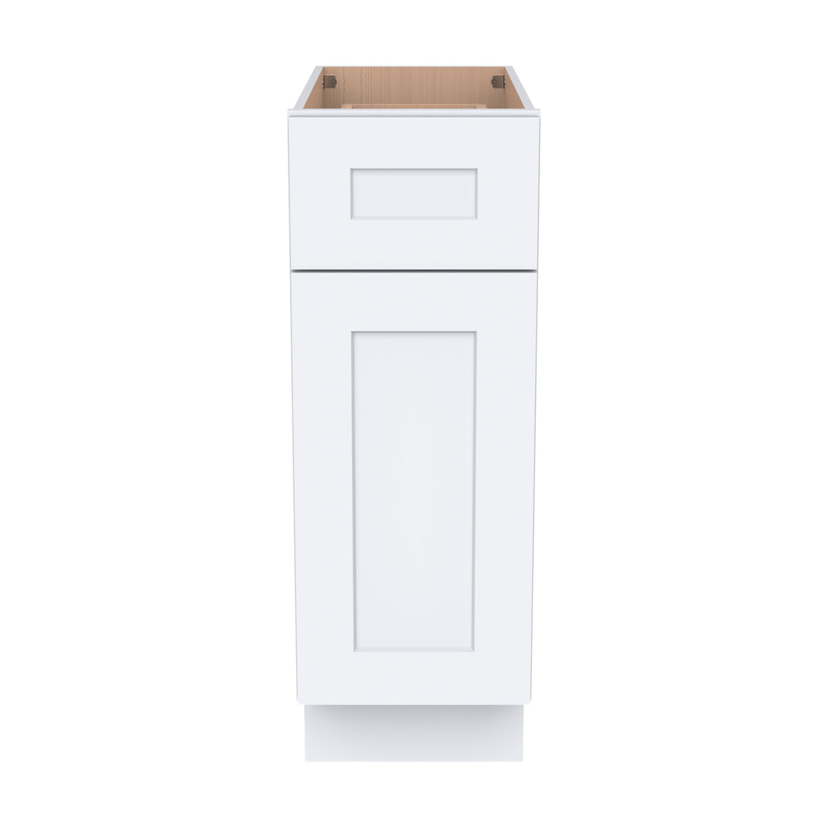 Shaker White Solid Wood RTA Base Cabinet for Kitchen, Bathroom & Laundry Storage, 1 Door 1 Drawer 1 Shelf