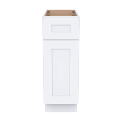 Shaker White Solid Wood RTA Base Cabinet for Kitchen, Bathroom & Laundry Storage, 1 Door 1 Drawer 1 Shelf