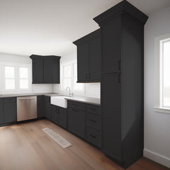 RTA Newtown Charcoal Black Solid Wood Wall Pantry Cabinet for Kitchen Storage