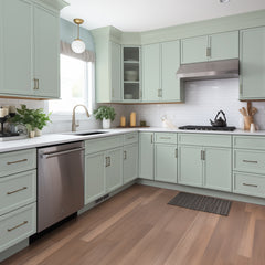 RTA Solid Wood Newtown Sink Base Cabinet Jade Green for Kitchen Bathroom Storage with 2 Doors and 1 False Drawer Front