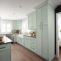 RTA Newtown Jade Green Solid Wood Wall Pantry Cabinet for Kitchen Storage