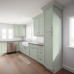 RTA Newtown Jade Green Solid Wood Wall Pantry Cabinet for Kitchen Storage