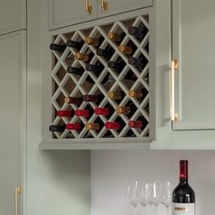 RTA Newtown Solid Wood Wine Rack Cabinets with Lattice Panels Wall Cabinet Jade Green for Kitchen Storage