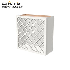 RTA Newtown Solid Wood Wine Rack Cabinets with Lattice Panels Wall Cabinet Origami White for Kitchen Storage