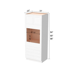 RTA Solid Wood Cabinet Inset Origami White Tall Cabinets for Kitchen Bathroom and Laundry Storage