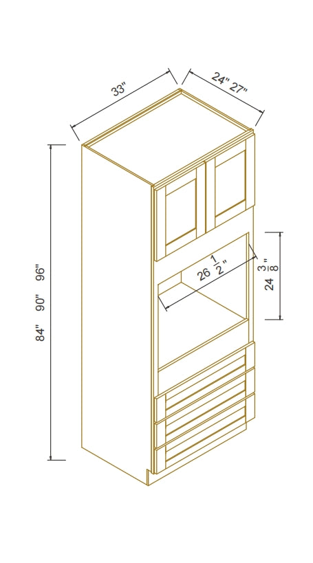 OVEN CABINETS WITH THREE DRAWERS