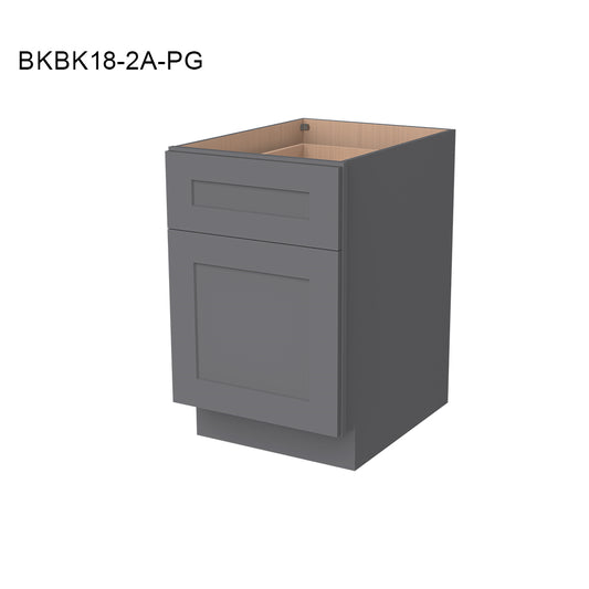 RTA Shaker Solid Wood Waste Basket Base Cabinet Pebble Gray for Kitchen, Bathroom & Laundry Storage 1000