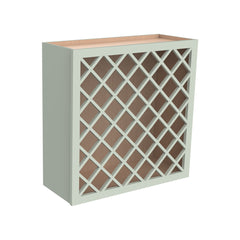 RTA Newtown Solid Wood Wine Rack Cabinets with Lattice Panels Wall Cabinet Jade Green for Kitchen Storage