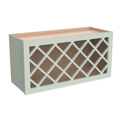 RTA Newtown Solid Wood Wine Rack Cabinets with Lattice Panels Wall Cabinet Jade Green for Kitchen Storage