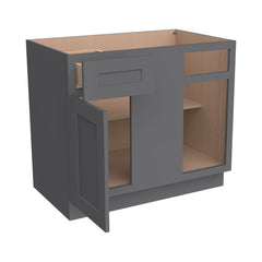 RTA Solid Wood Shaker-Base Blind Corner Cabinet Pebble Gray for Kitchen, Bathroom & Laundry storage, 1 Door 1 Drawer 1 Shelf (REQUEST 42" SPACE)