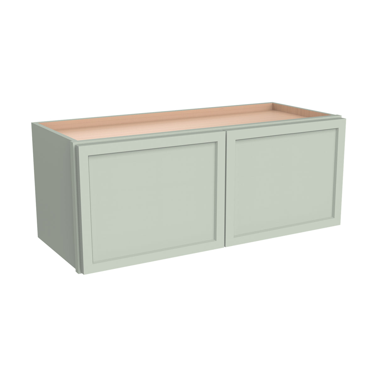 Newtown Jade Green Solid Wood RTA Wall Cabinet for Kitchen, Bathroom & Laundry Storage, 2 Doors