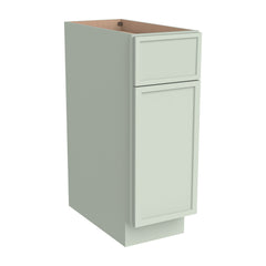 Newtown Jade Green Solid Wood RTA Storage Base Cabinet for Kitchen, Bathroom & Laundry Room 1 Door 1 Drawer