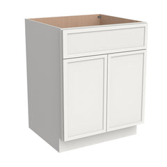 Newtown Solid Wood RTA Vanity Sink Base Cabinet Origami White for Bathroom Storage, 2 Doors 1 False Drawer Front