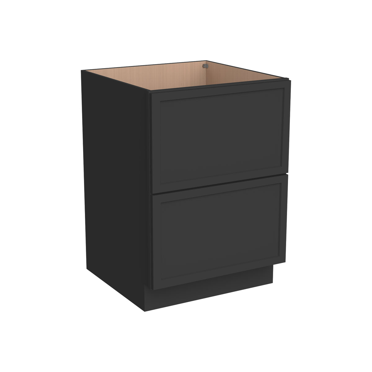 RTA Solid Wood Newtown Two Drawer Base Cabinet Charcoal Black for Kitchen, Bathroom & Laundry storage