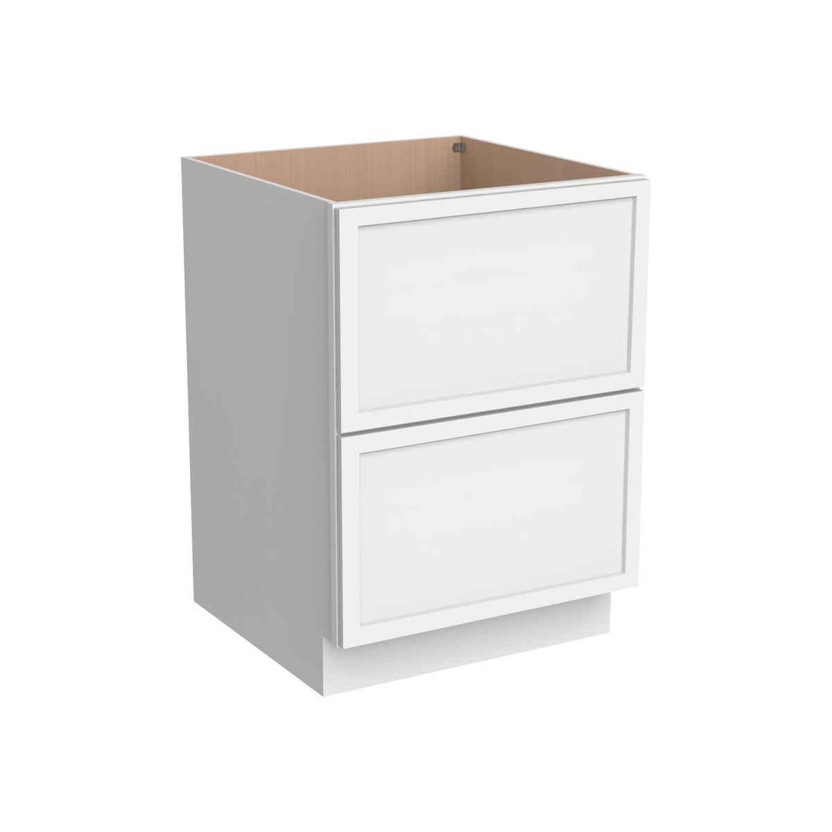 RTA Solid Wood Newtown Two Drawer Base Cabinet Origami White for Kitchen, Bathroom & Laundry storage